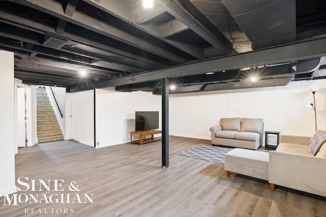 1387 Torrey Rd, Grosse Pointe Woods, MI 48236 - finished below grade area with wood finished floors and stairs