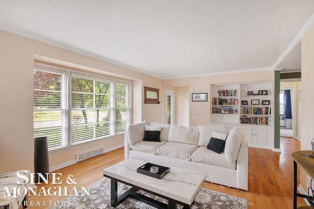 1387 Torrey Rd, Grosse Pointe Woods, MI 48236 - living area with wood finished floors and ornamental molding