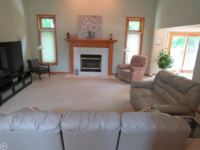 46778 Tiffin Ct, Chesterfield, MI 48047 - carpeted living room with a fireplace