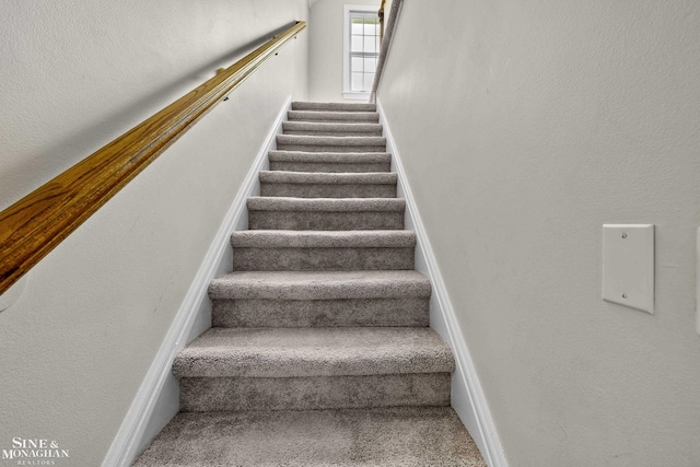 388 Lincoln Rd, Grosse Pointe, MI 48230 - stairway featuring carpet floors and baseboards