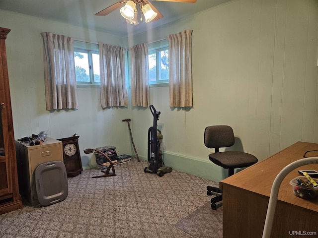 619 N 7th St, Ontonagon, MI 49953 - carpeted office with ceiling fan and plenty of natural light