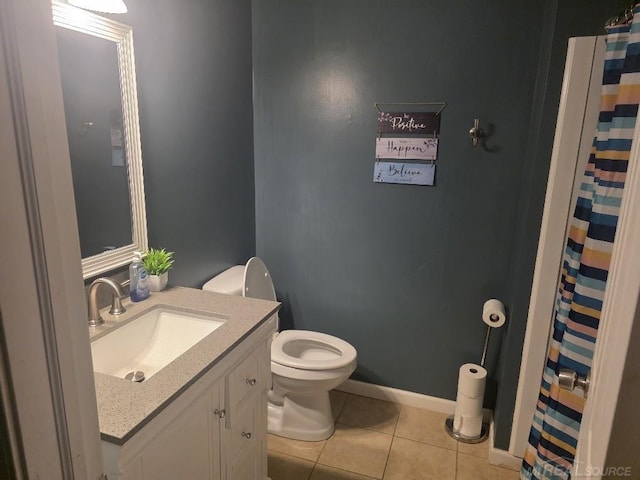 7283 S Fork Dr, Swan Creek, MI 48473 - full bathroom featuring tile patterned floors, vanity, and a shower with curtain