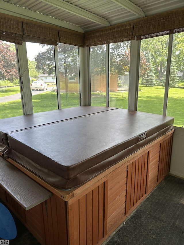 2100 Michigan St, Algonac, MI 48001 - unfurnished sunroom with a hot tub