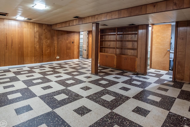 4444 Martin Rd, Warren, MI 48092 - finished below grade area featuring tile patterned floors and wood walls