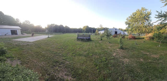 11639 State Rd, Nunica, MI 49448 - view of yard with a trampoline and a patio area