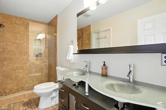 31222 Settlers Way Dr, Flat Rock, MI 48134 - bathroom with double vanity and tiled shower