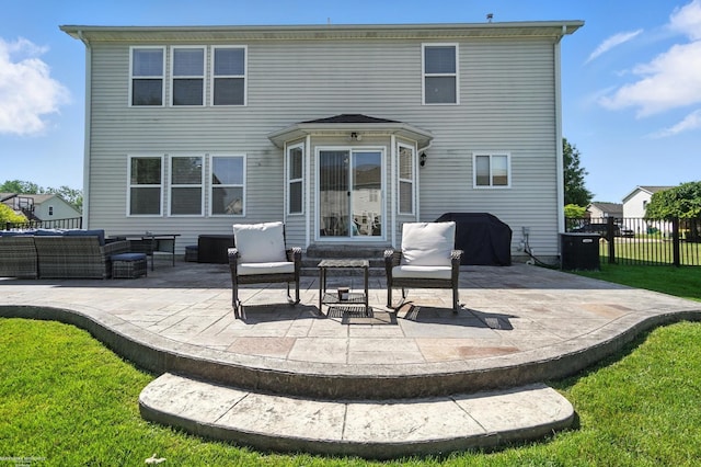 31222 Settlers Way Dr, Flat Rock, MI 48134 - rear view of house with an outdoor living space and a patio area