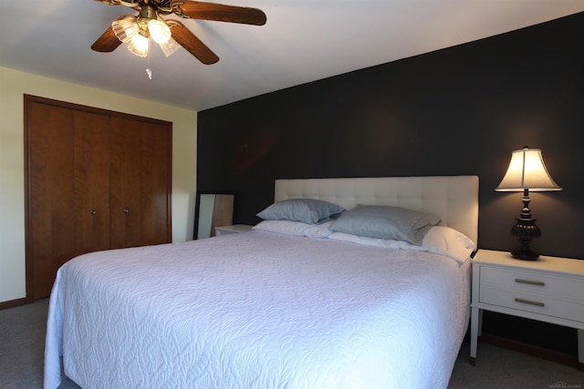 129 Cherryl Ln, Algonac, MI 48001 - carpeted bedroom featuring a closet and a ceiling fan