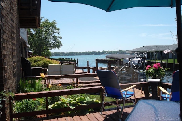 129 Cherryl Ln, Algonac, MI 48001 - deck with a water view and a boat dock