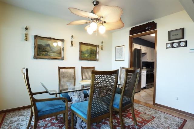 129 Cherryl Ln, Algonac, MI 48001 - dining space with a ceiling fan and light wood-style floors