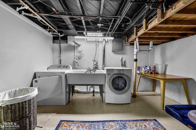 1344 Torrey Rd, Grosse Pointe Woods, MI 48236 - washroom featuring washing machine and clothes dryer and electric panel