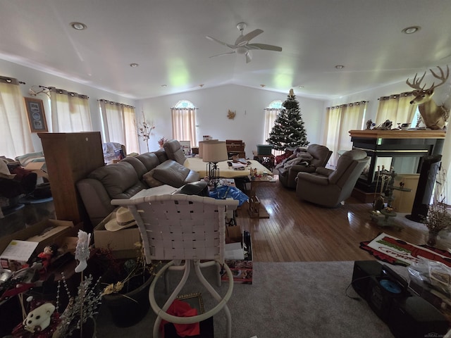 55305 Fairchild Rd, Macomb, MI 48042 - living area featuring a ceiling fan and wood finished floors