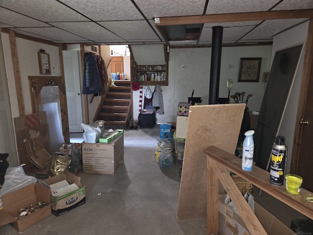 55305 Fairchild Rd, Macomb, MI 48042 - finished basement with a paneled ceiling and stairway