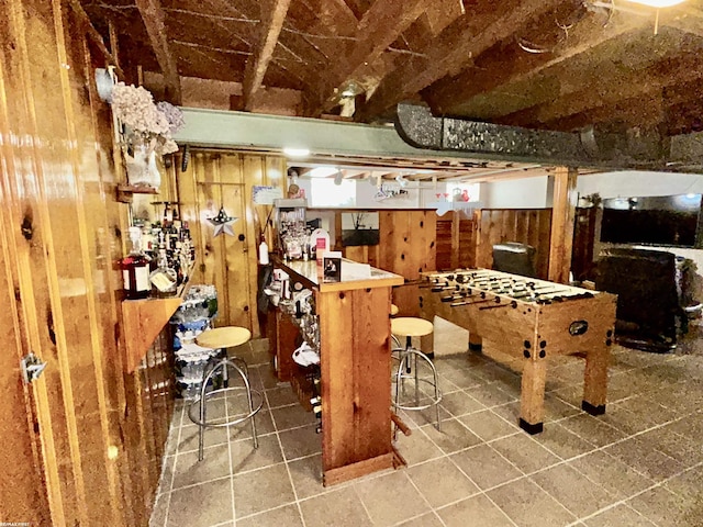 23311 Courtland Ave, Eastpointe, MI 48021 - finished basement featuring wood walls