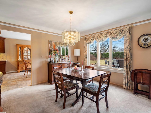 1008 Hidden Ln, Rochester Hills, MI 48309 - dining area featuring a chandelier and light carpet