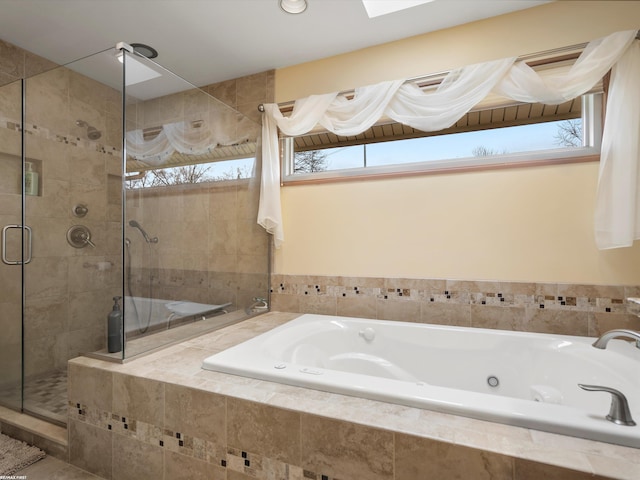 1008 Hidden Ln, Rochester Hills, MI 48309 - full bathroom with a shower stall and a jetted tub