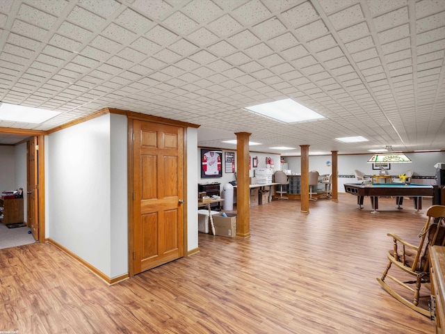 1008 Hidden Ln, Rochester Hills, MI 48309 - rec room with light wood-style floors and billiards table