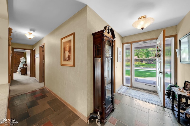 528 Hidden Ln, Grosse Pointe Woods, MI 48236 - foyer entrance featuring stone tile floors