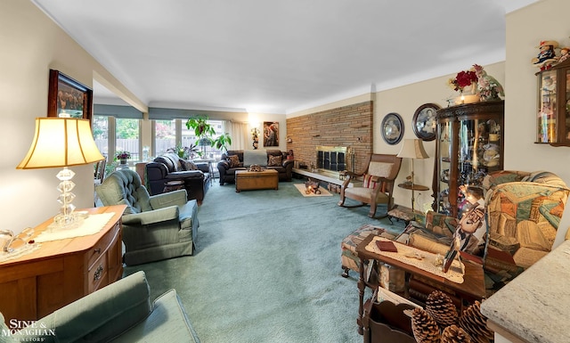 528 Hidden Ln, Grosse Pointe Woods, MI 48236 - living room featuring carpet flooring and a fireplace