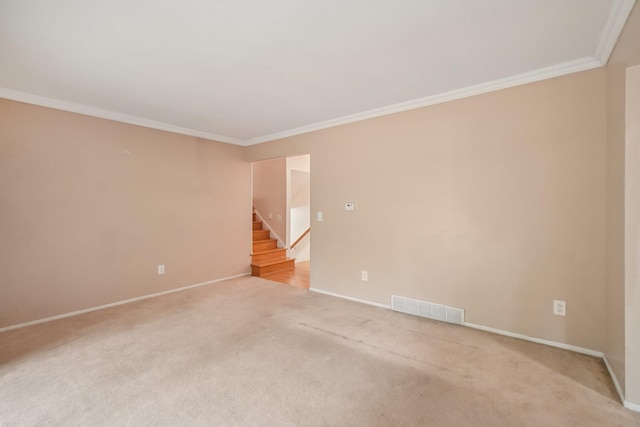6575 Goldfinch Ln, Clarkston, MI 48346 - unfurnished room featuring ornamental molding, stairs, and light carpet