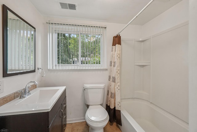 6575 Goldfinch Ln, Clarkston, MI 48346 - full bath with vanity, shower / bath combo with shower curtain, and tile patterned floors