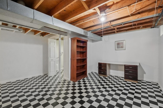 6575 Goldfinch Ln, Clarkston, MI 48346 - finished below grade area featuring tile patterned floors and an office area