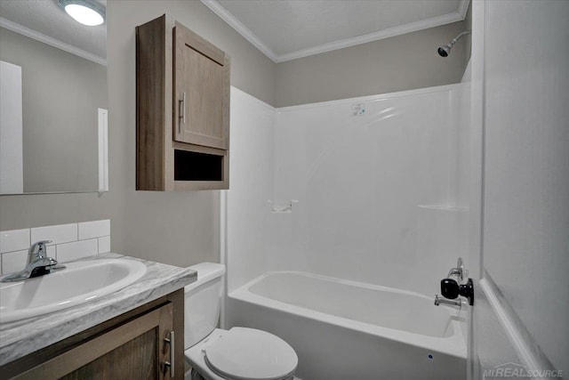 260 Meadow Ln, Port Huron, MI 48060 - full bathroom with vanity, shower / washtub combination, and ornamental molding