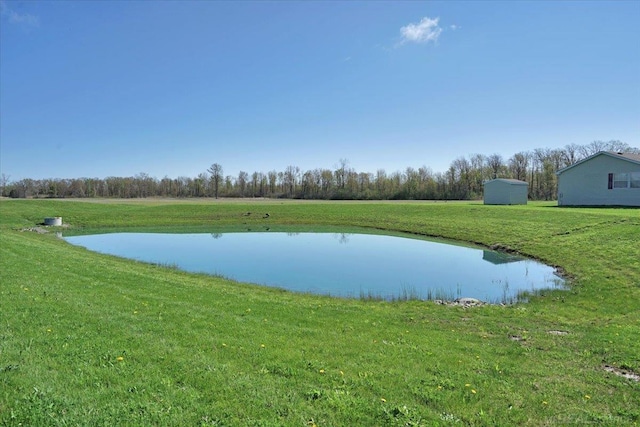 260 Meadow Ln, Port Huron, MI 48060 - view of grassy yard with a water view and a storage shed