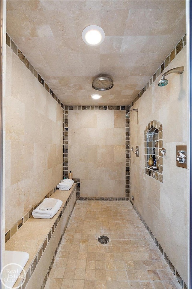 5350 Brewster Rd, Oakland Twp, MI 48306 - full bathroom with tile walls and a tile shower