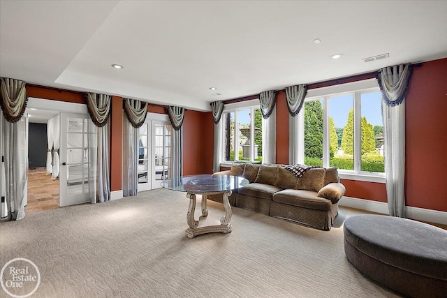 5350 Brewster Rd, Oakland Twp, MI 48306 - carpeted living area featuring recessed lighting