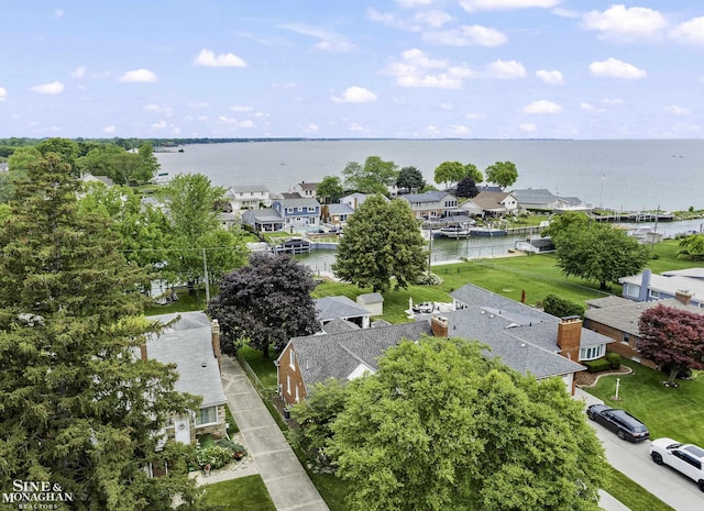22565 Ardmore Park Dr, Saint Clair Shores, MI 48081 - aerial perspective of suburban area featuring a large body of water