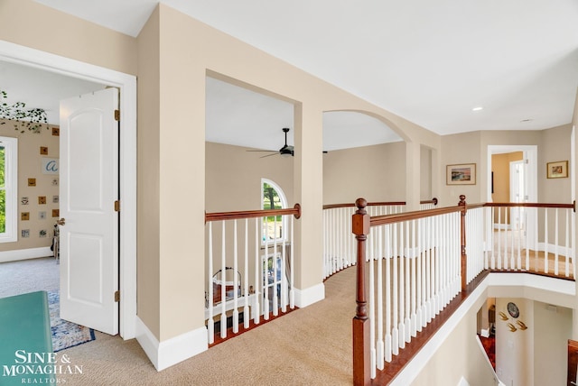 3325 Saint Andrews Dr, Port Huron, MI 48060 - hall with carpet flooring and an upstairs landing