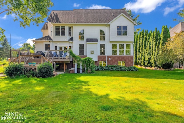 3325 Saint Andrews Dr, Port Huron, MI 48060 - back of house featuring a deck, a lawn, and stairway