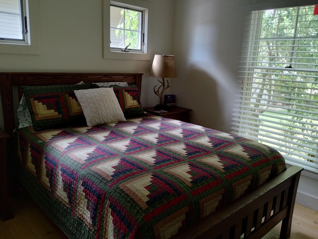 11374 S Shore Dr, Lake, MI 48632 - bedroom featuring multiple windows and wood finished floors