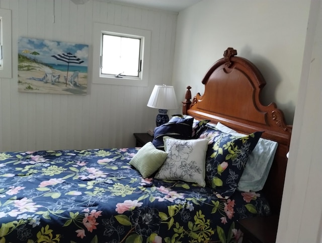 11374 S Shore Dr, Lake, MI 48632 - bedroom with wooden walls