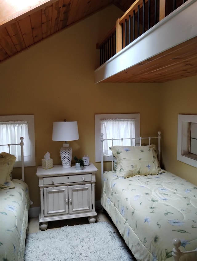 11374 S Shore Dr, Lake, MI 48632 - tiled bedroom with lofted ceiling