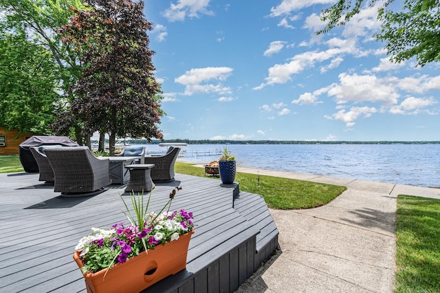 319 Old Trail Dr, Houghton Lake, MI 48629 - deck featuring a water view