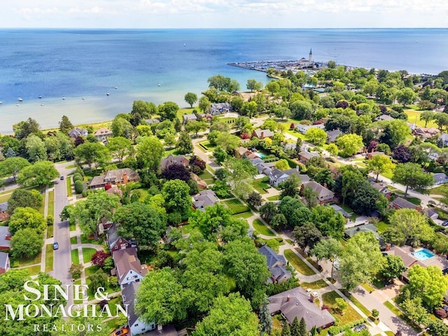 28 Hampton Rd, Grosse Pointe Shores, MI 48236 - aerial view of residential area with a nearby body of water