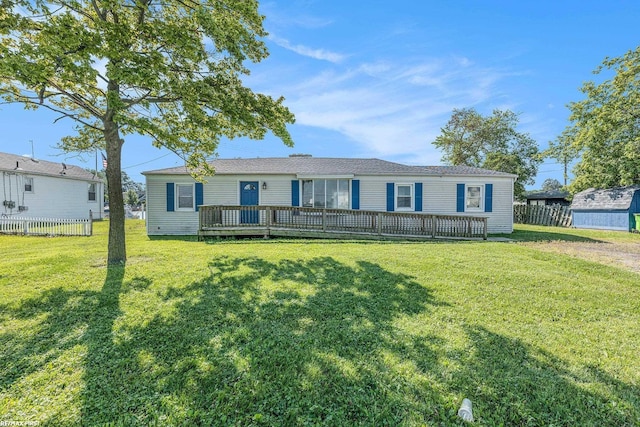 29738 N River Rd, Harrison Twp, MI 48045 - manufactured / mobile home featuring a storage shed and a deck