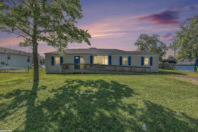 29738 N River Rd, Harrison Twp, MI 48045 - view of front facade with a wooden deck and a shed
