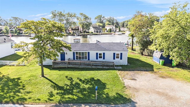 29738 N River Rd, Harrison Twp, MI 48045 - view of front facade featuring a deck with water view