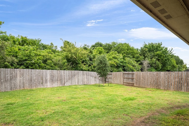 view of yard featuring a fenced backyard