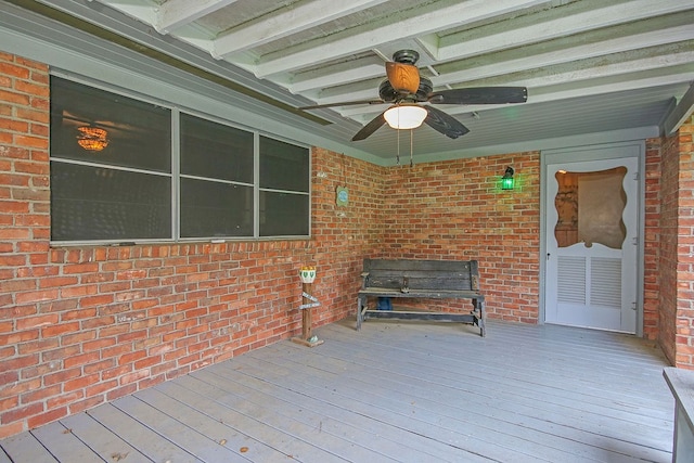 deck with ceiling fan