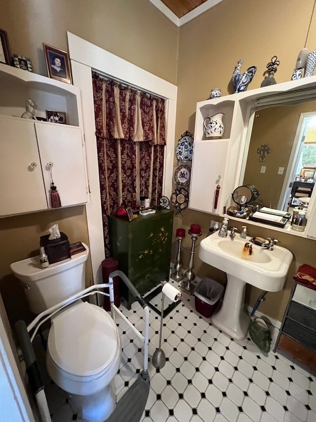 bathroom with sink and toilet