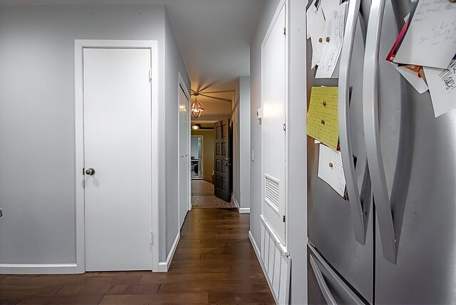 hallway featuring dark hardwood / wood-style floors