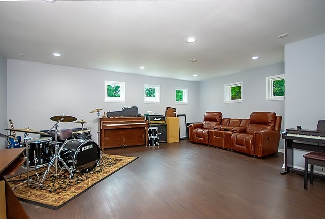 interior space featuring dark hardwood / wood-style flooring