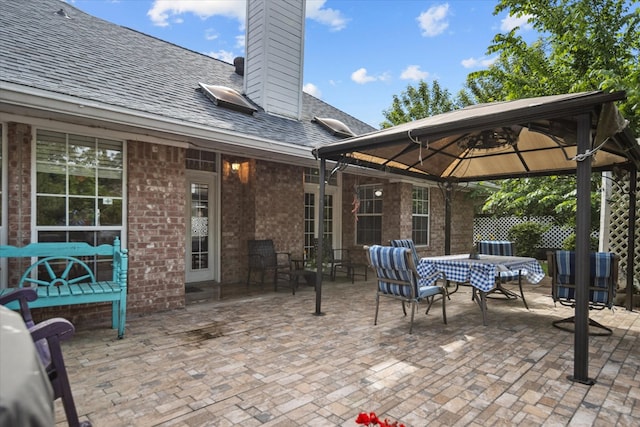 view of patio / terrace with a gazebo