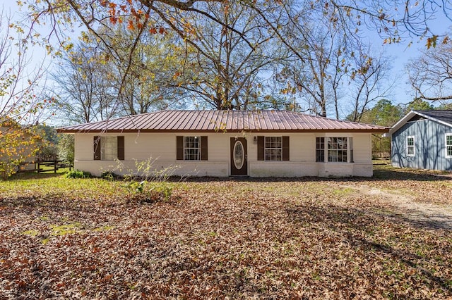 view of single story home