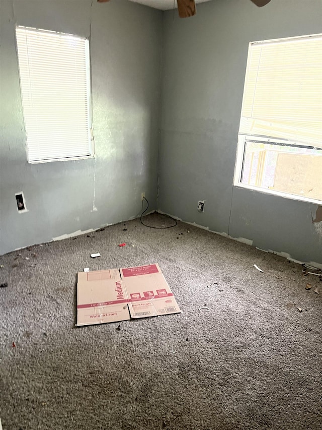 view of carpeted spare room