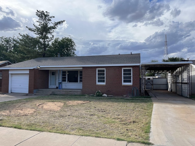 view of front of property with a carport